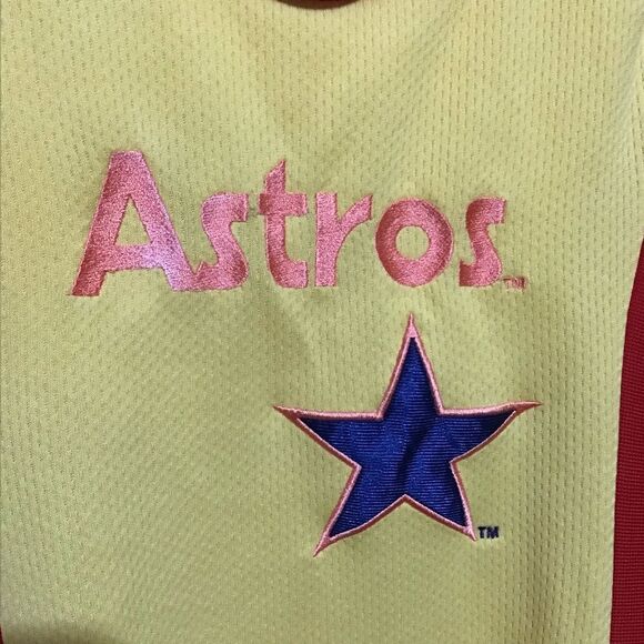 Houston Astros Yellow Retro Cooperstown Jersey Tank Dress S - Picture 2 of 6